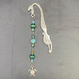 Crystal Beaded Turtle on Mermaid Bookmark by Neanie-Bot